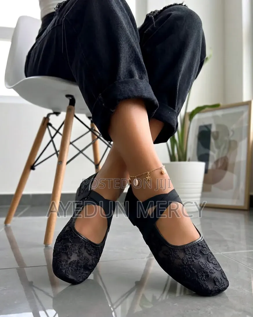 Cotton Net Flat Shoe