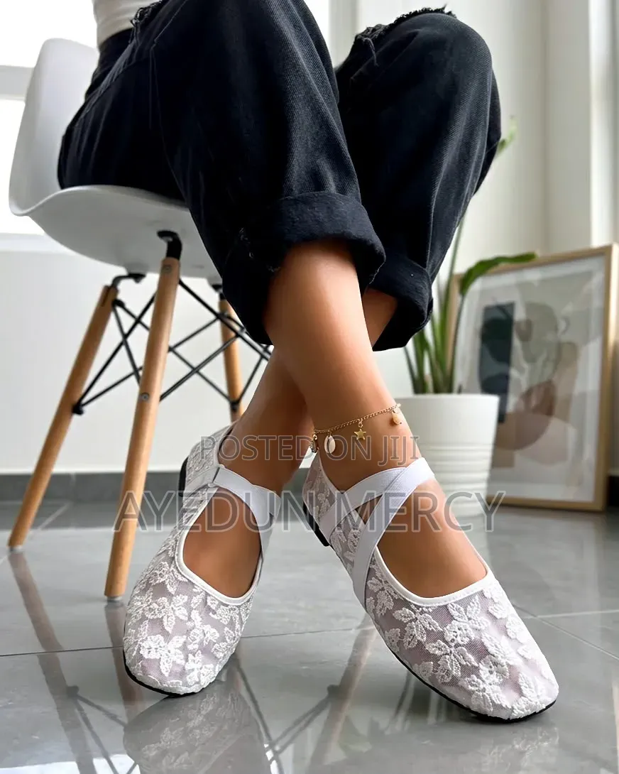 Cotton Net Flat Shoe