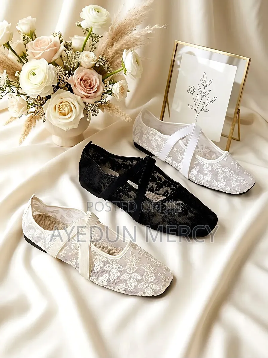 Cotton Net Flat Shoe