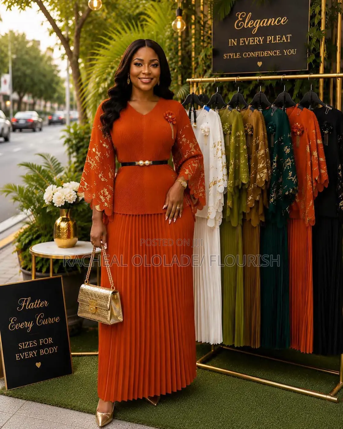 Elegant Women Miyaki Skirt and Blouse