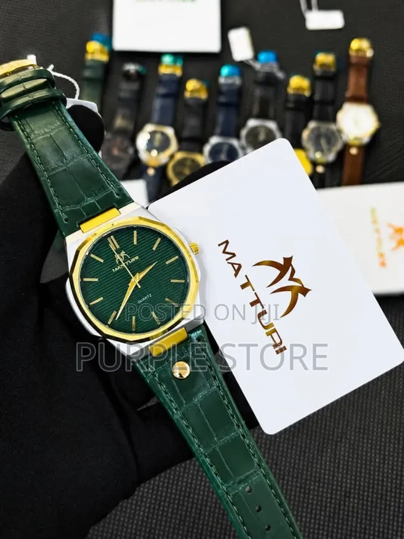 Matturi Mens Leather Watches 30m Water Resistant
