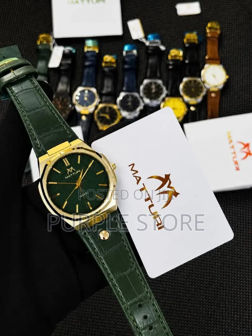 Matturi Mens Leather Watches 30m Water Resistant