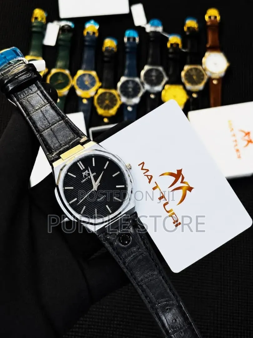 Matturi Mens Leather Watches 30m Water Resistant