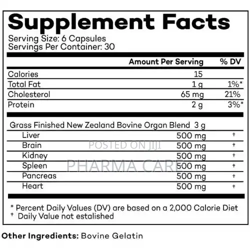 Organ Meat Blend Biomolecules - 180 Capsules