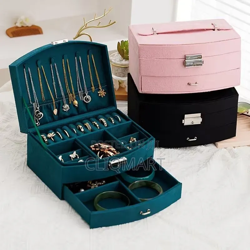 2-Layer Jewelry Box – Travel Organizer for Rings Earrings Necklaces