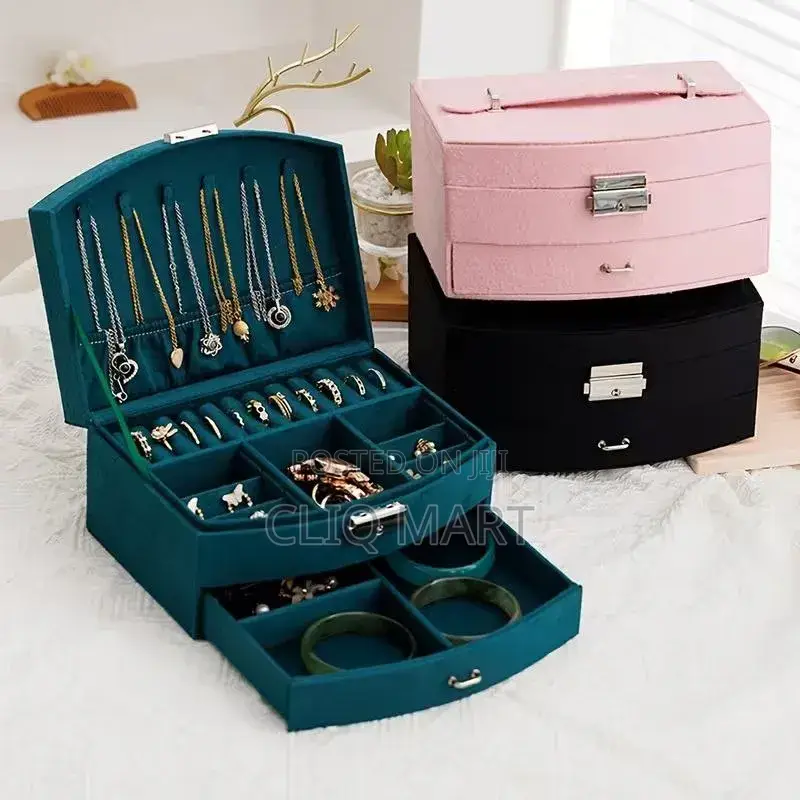 2-Layer Jewelry Box – Travel Organizer for Rings Earrings Necklaces