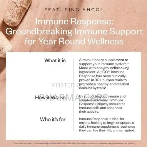 Ahcc Immune Response 1g Ahcc Per Serving, Immune Support 20 Capsul