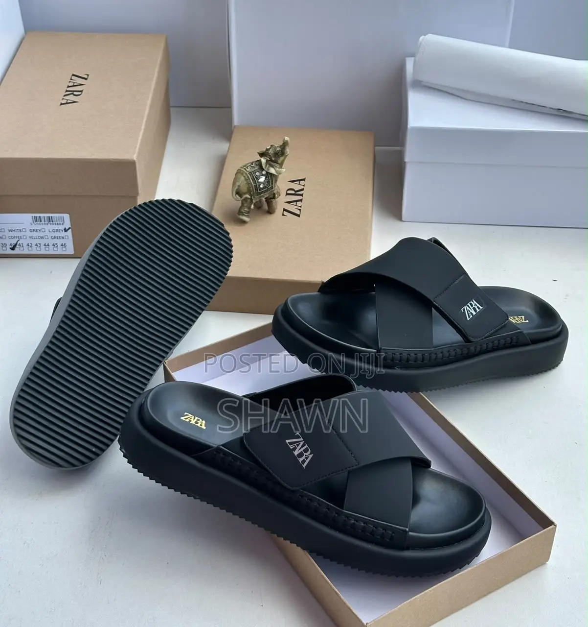 Zara Leather Cross Slippers