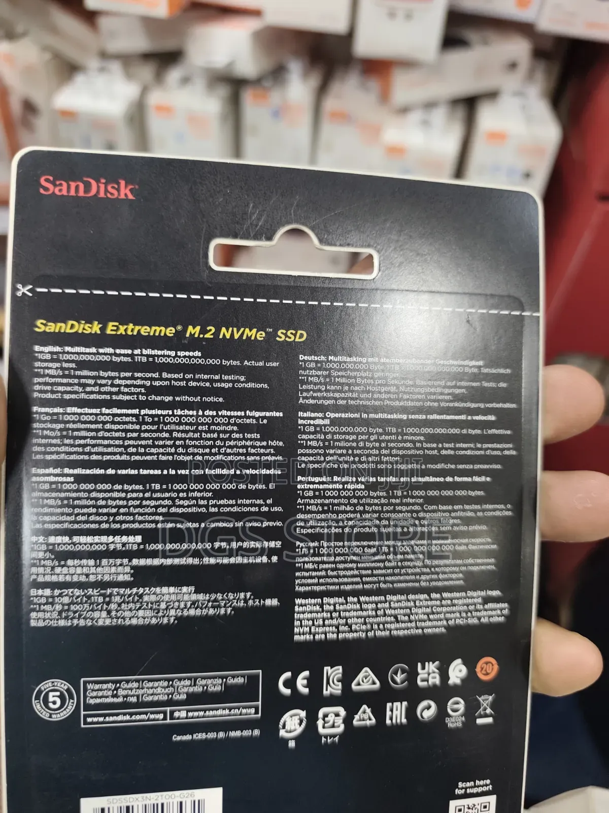 SanDisk Extreme M.2 Nvme SSD Internal 2tb 5150mbs