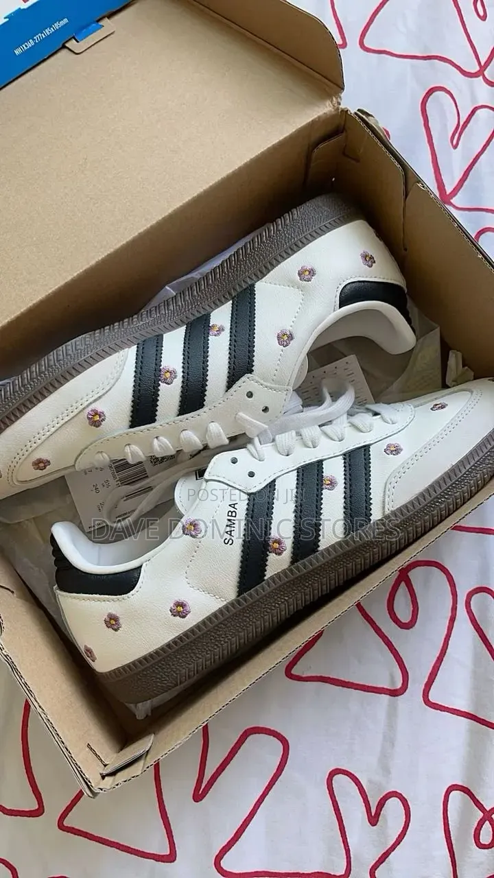 Customised Adidas Samba Sneaker in White Color ( Triple Colored)