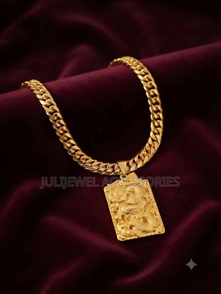 Mens Luxury 18k Dragon Chain for Men Non Tarnish Necklace Cuban Chain