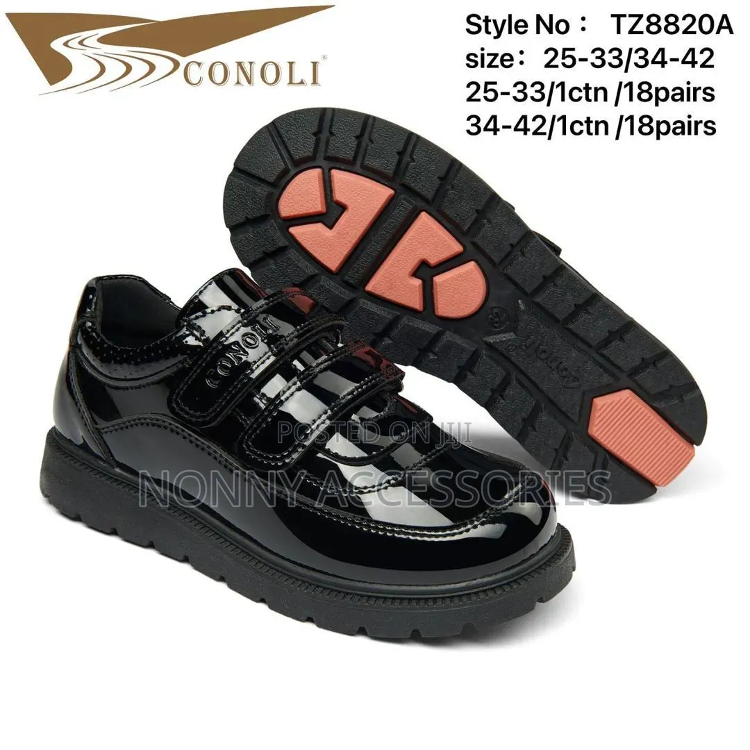 Kids Back to School Conoli Black Shoe 24 - 38