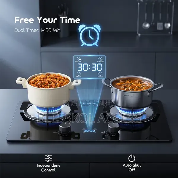 Oraimo FlameSaver D1 2-Burner Gas Stove With Timer