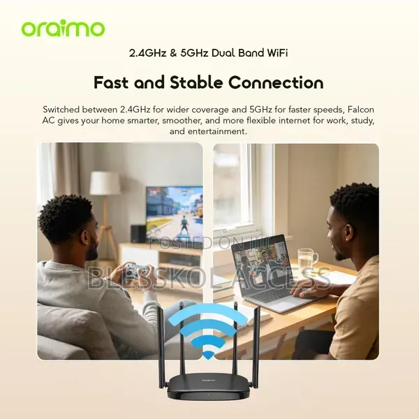 Oraimo Falcon AC Dual Band WiFi 5 Router | 2.4G + 5G