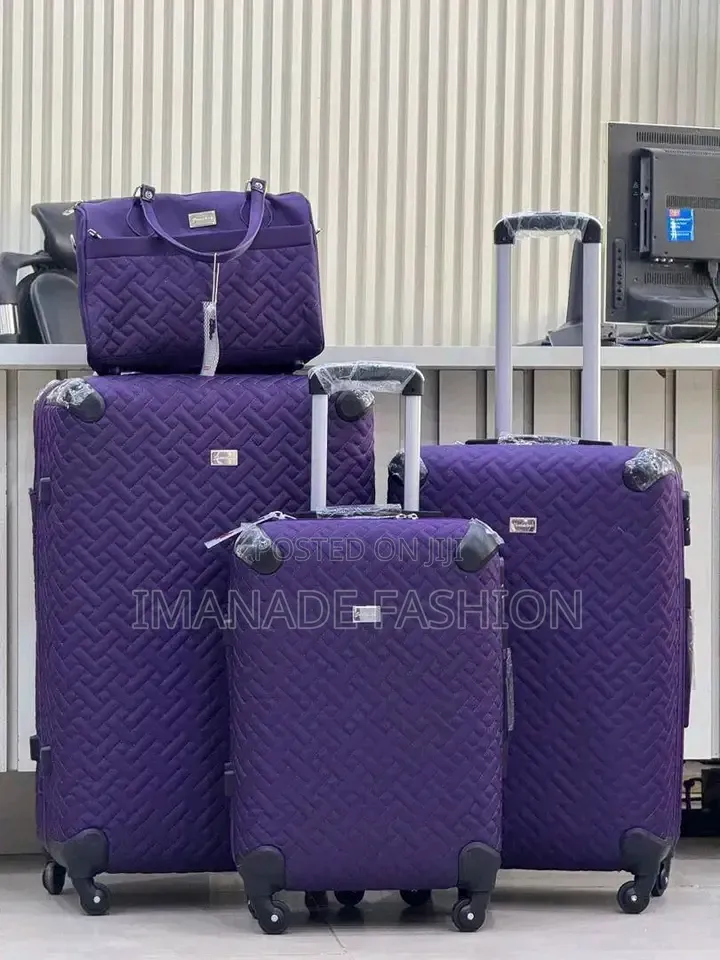4-Piece Quilted Travel Luggage Set