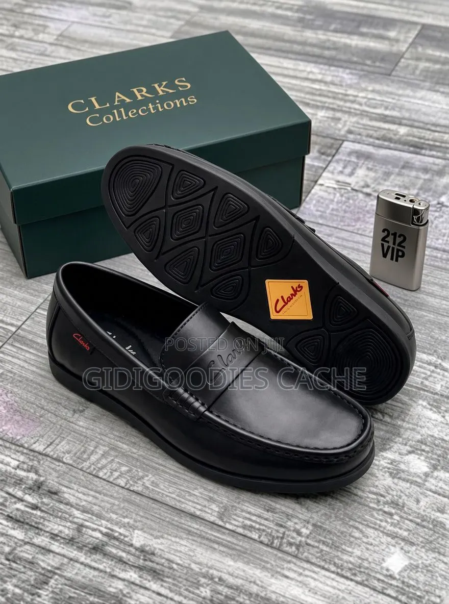 Clarks Leather Loafers Black/Brown Size 40-46