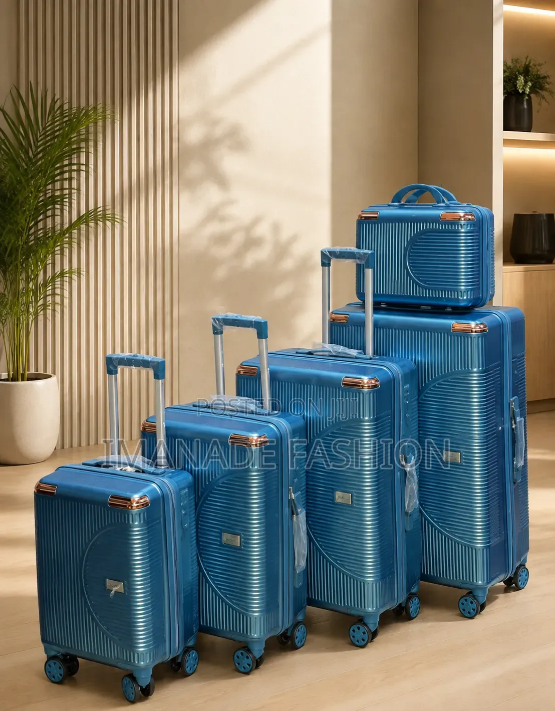 Premium Blue Hardshell Luggage Set