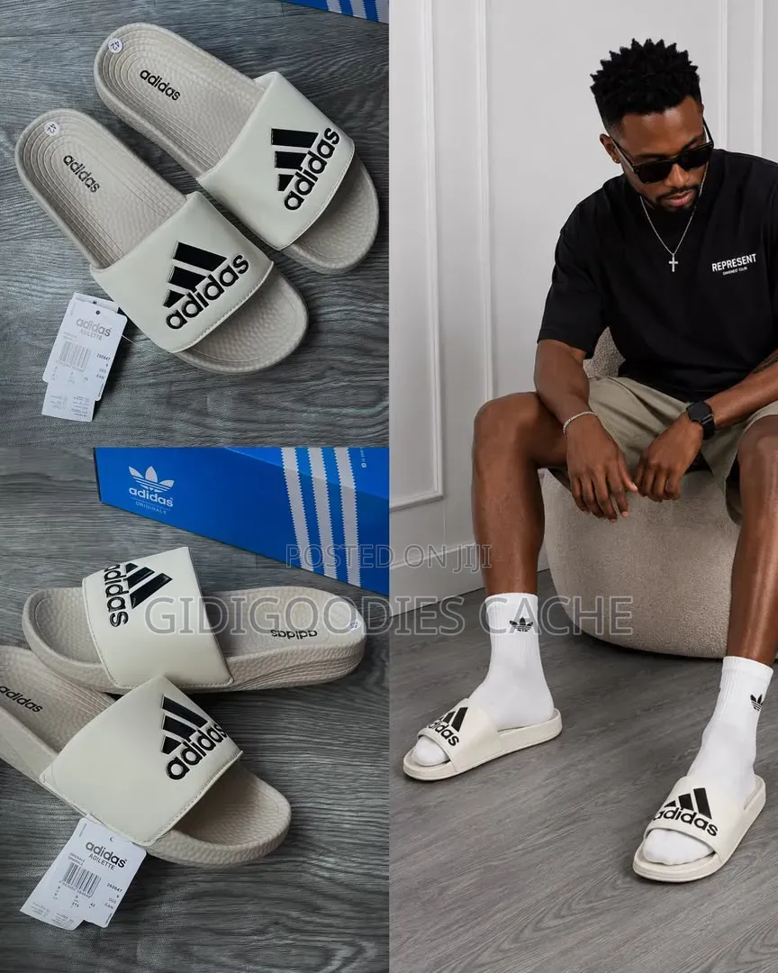 Black Adidas Adilette Slide Sandals
Size 40-45