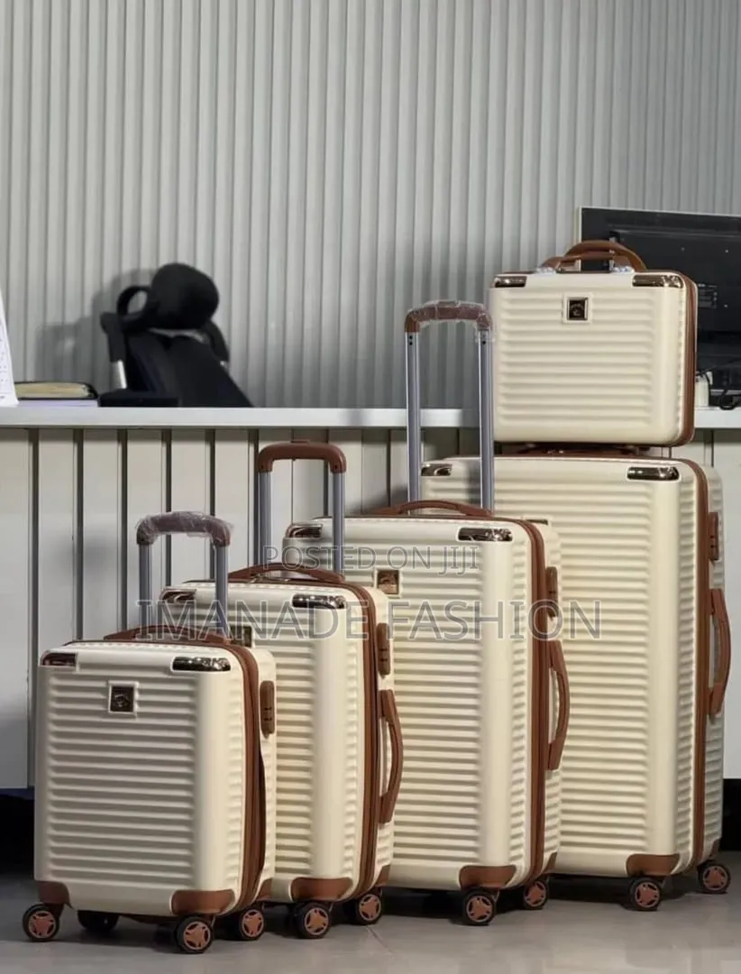 5-Piece Premium Cream Hardshell Luggage Set