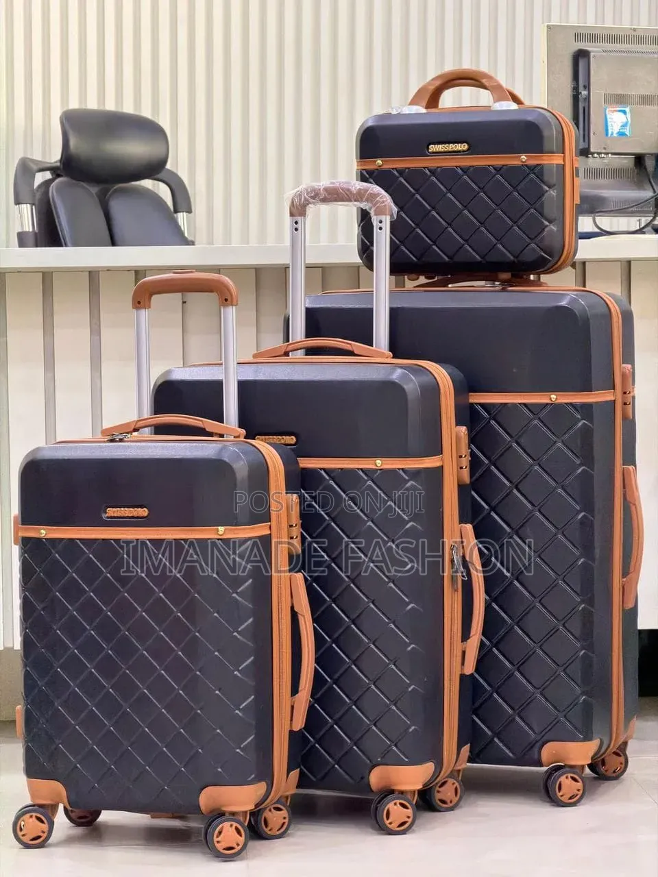 4-Piece Premium Purple Hardshell Luggage Set
