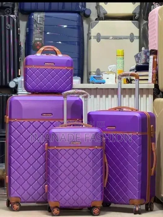 4-Piece Premium Purple Hardshell Luggage Set