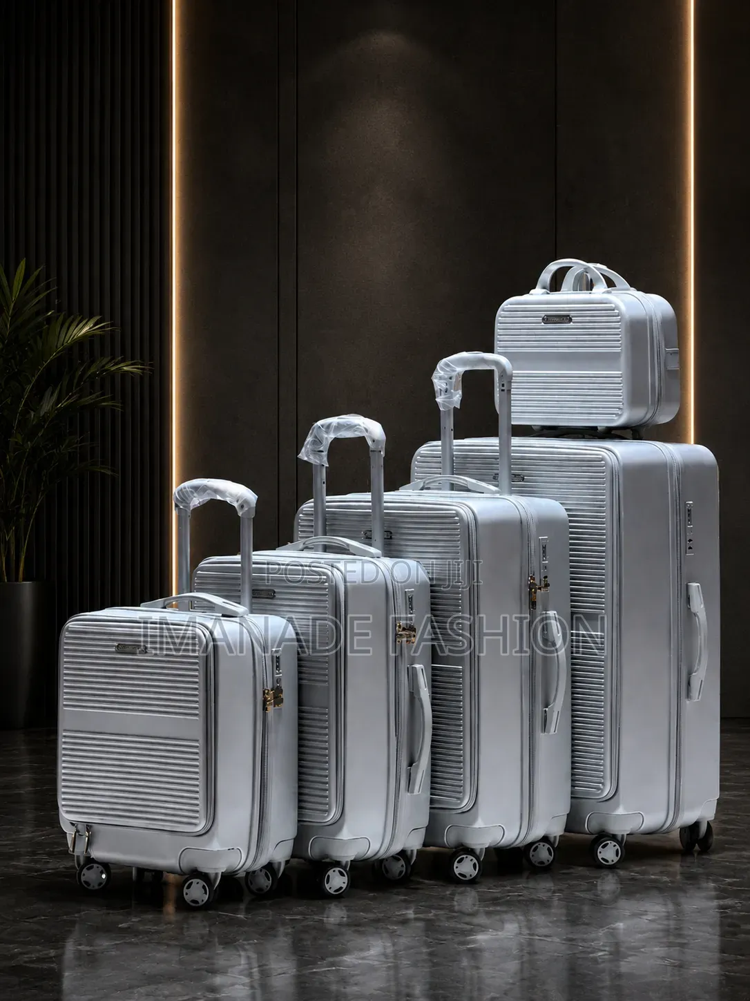 Premium 5-Piece Luggage Set – Silver