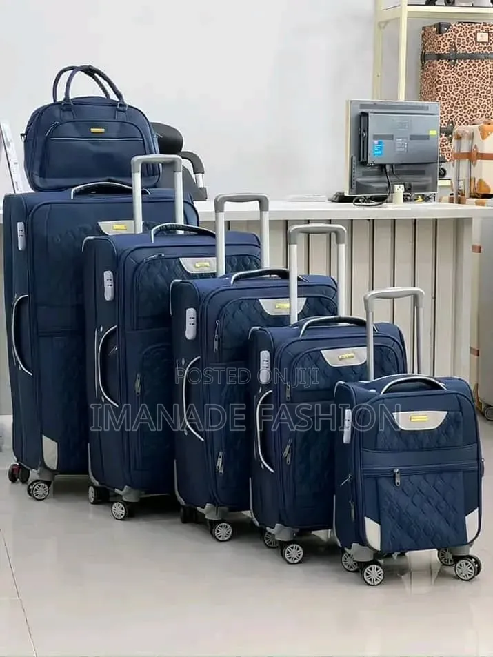 Premium 5-Piece Soft Luggage Set – Black