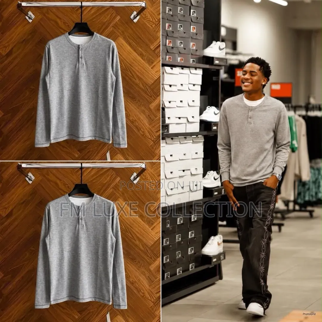 Men Henley Long Sleeve Shirt