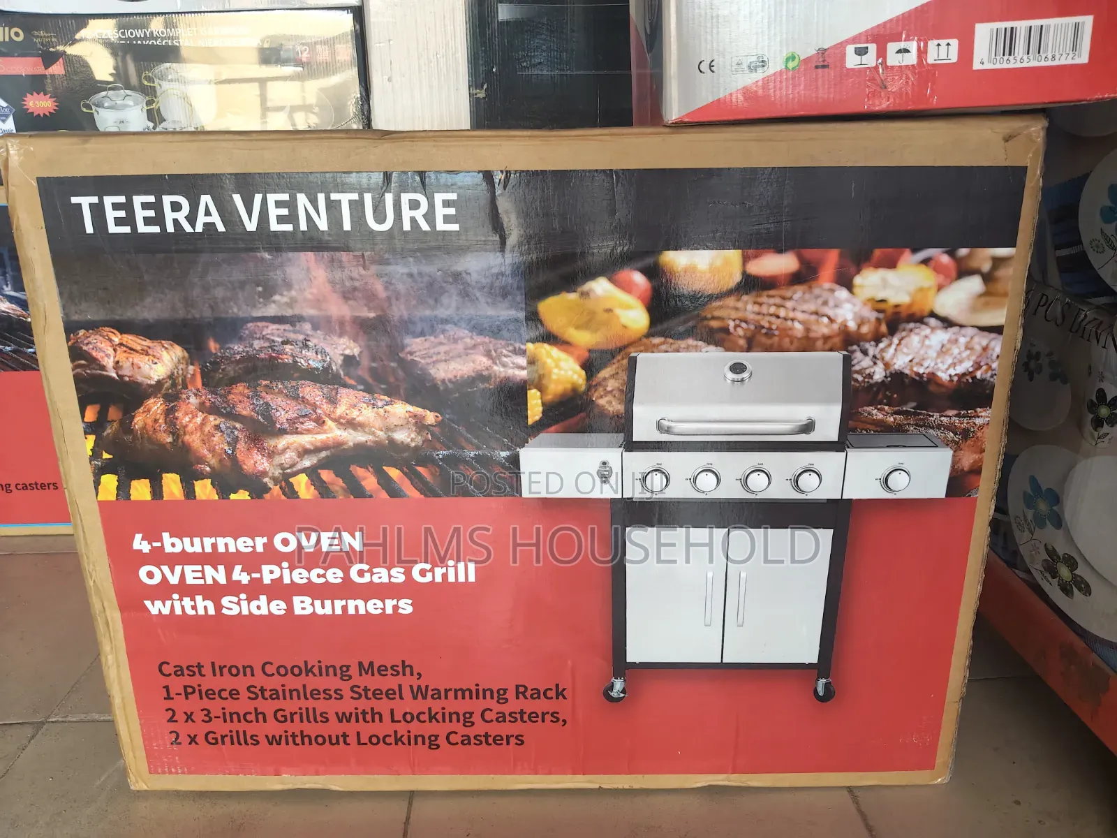 Teera 4-Burner Outdoor Gas BBQ- Grill With Side Burners