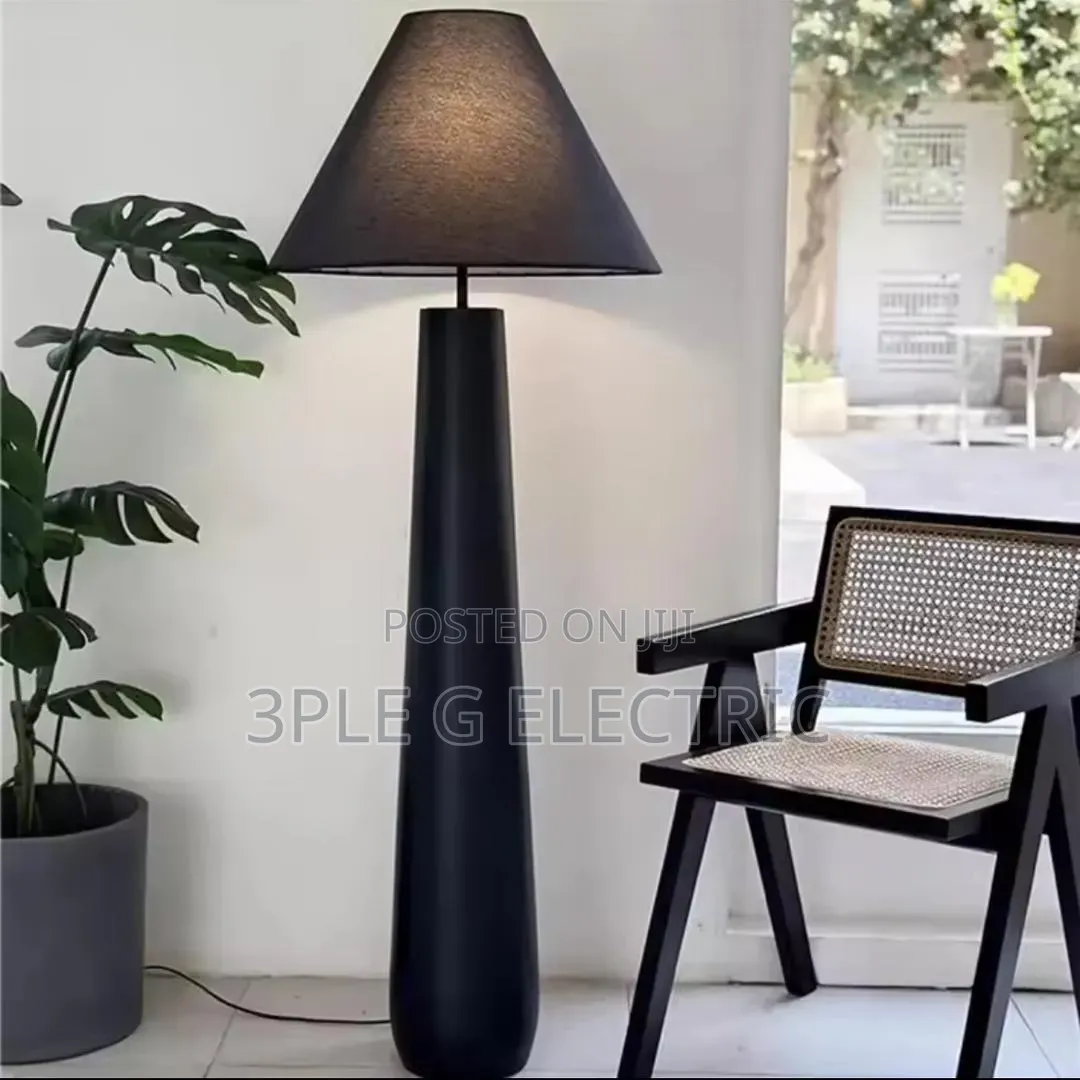 Black and Brown Shade Floor Lamp