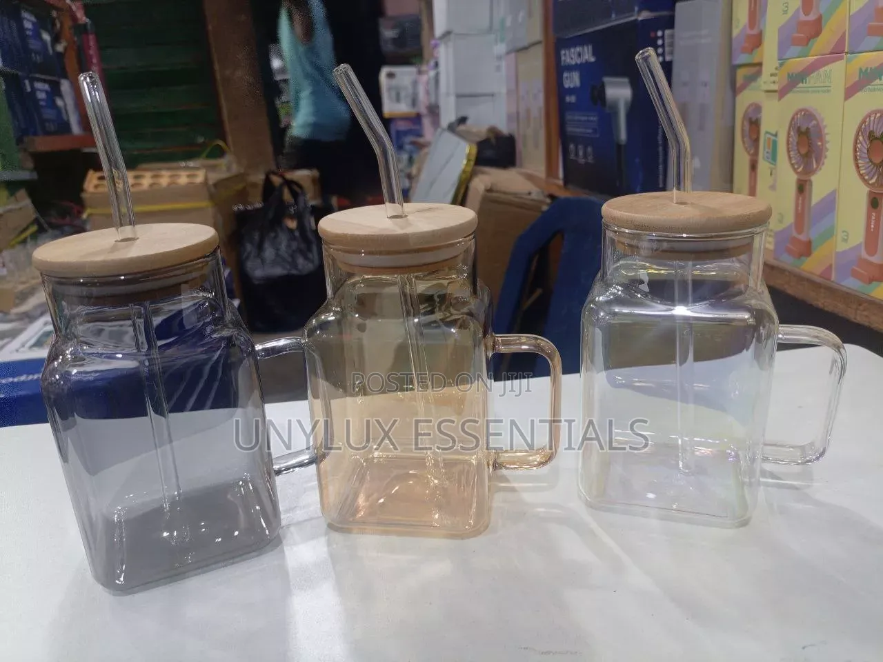 Glassware Smoothie Cup (Different Colours Available)