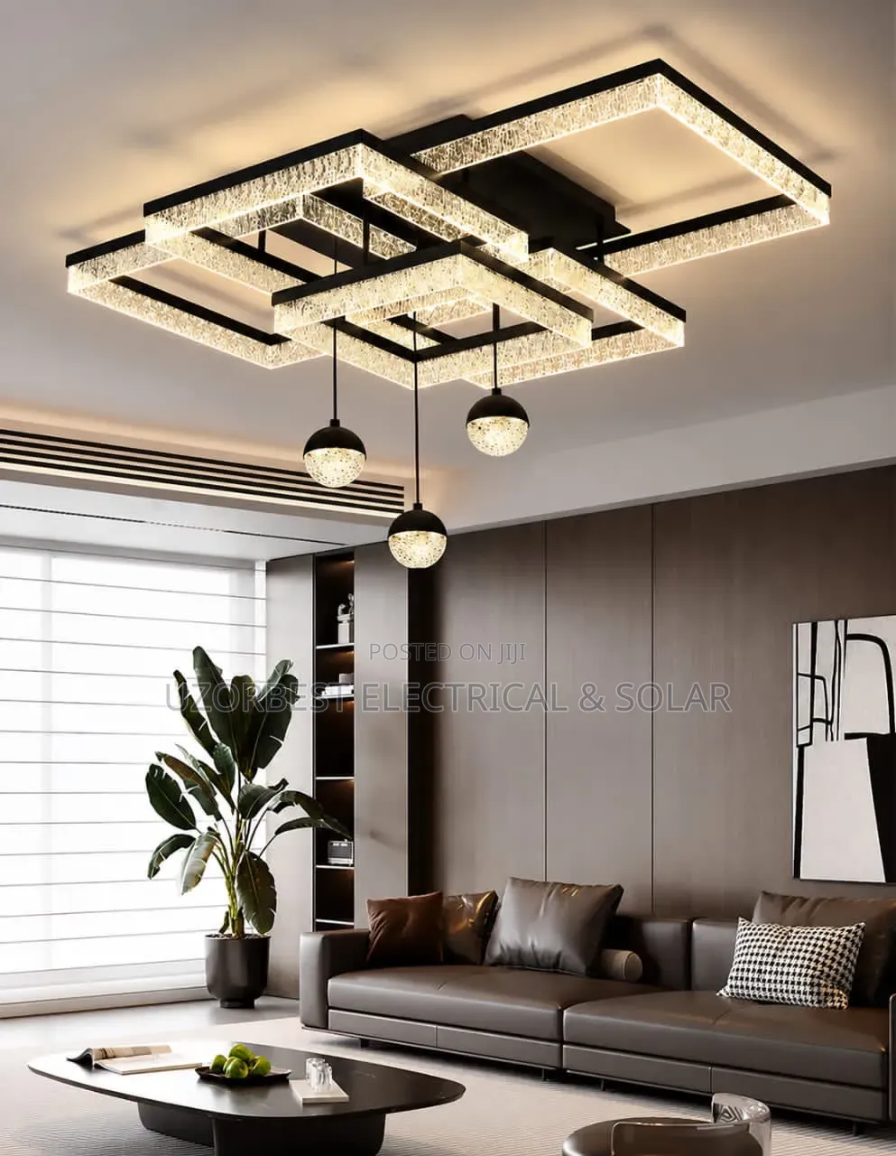 Square Crystal Ceiling Chandelier