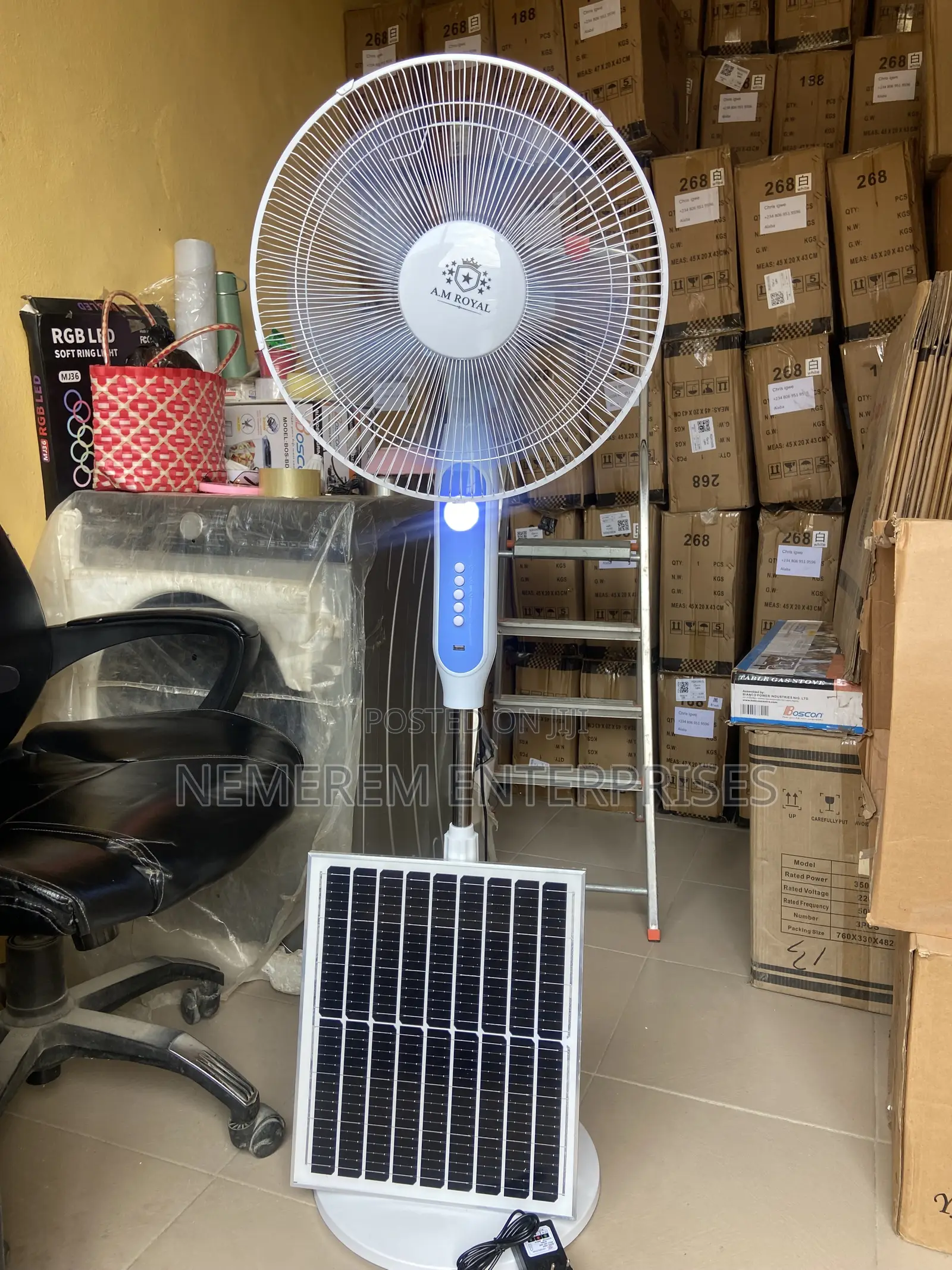A.M Royal Solar Powered Standing Fan – Brand New