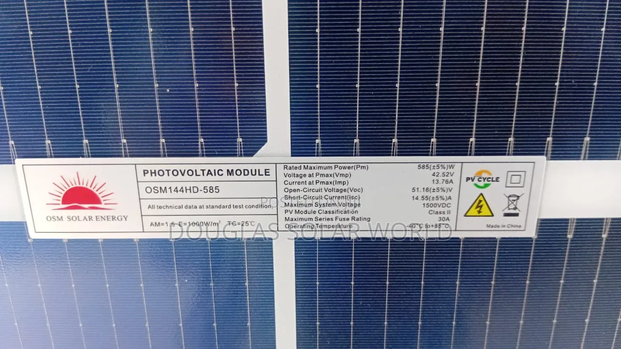 OSM 585W Mono Bifacial Solar Panel
