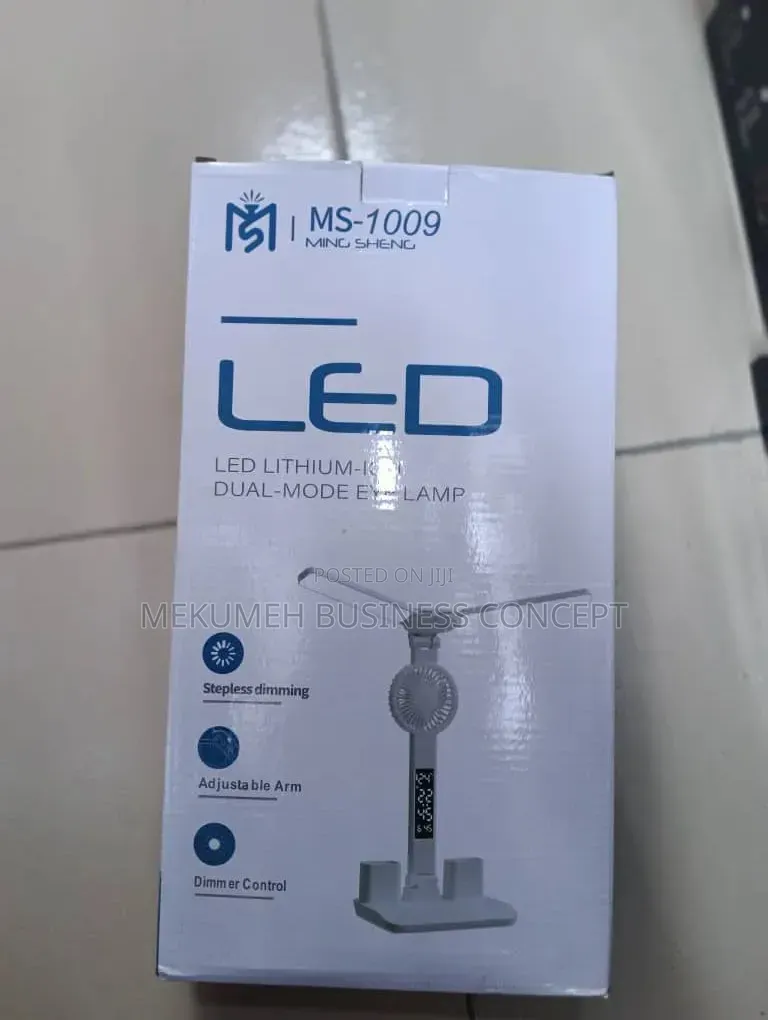 Led Desk Lamp Rechargeable Fan With Adjustable Arm