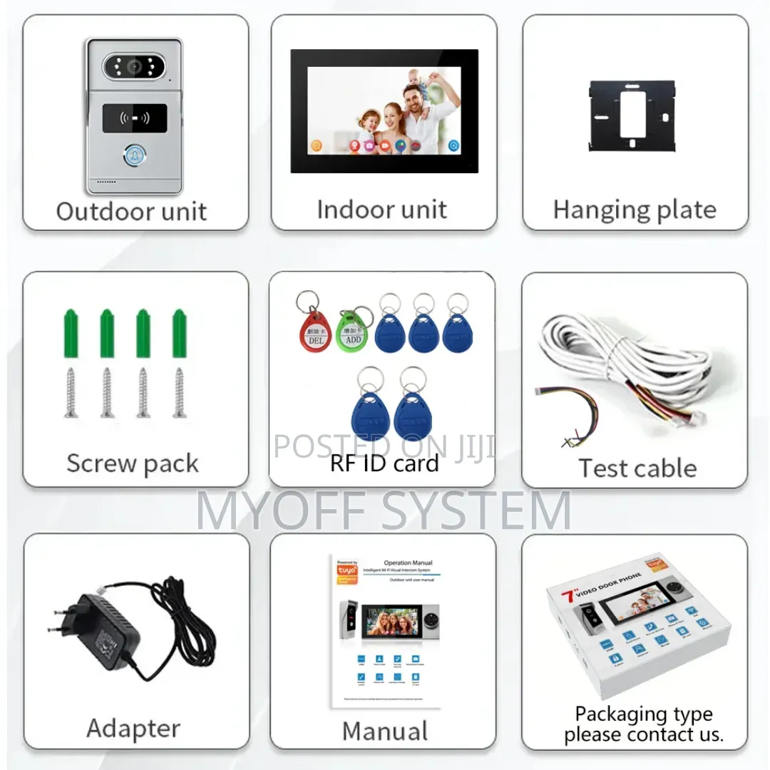 7 Inch Tuya Wired Video Door Bell