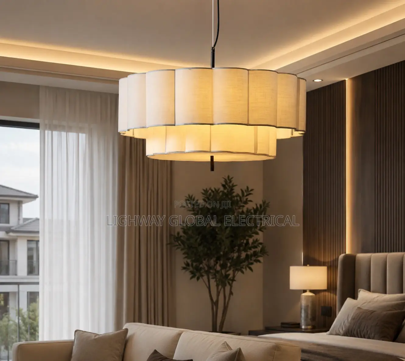 Post Modern Nordic Designer Fabric Luxury Chandelier