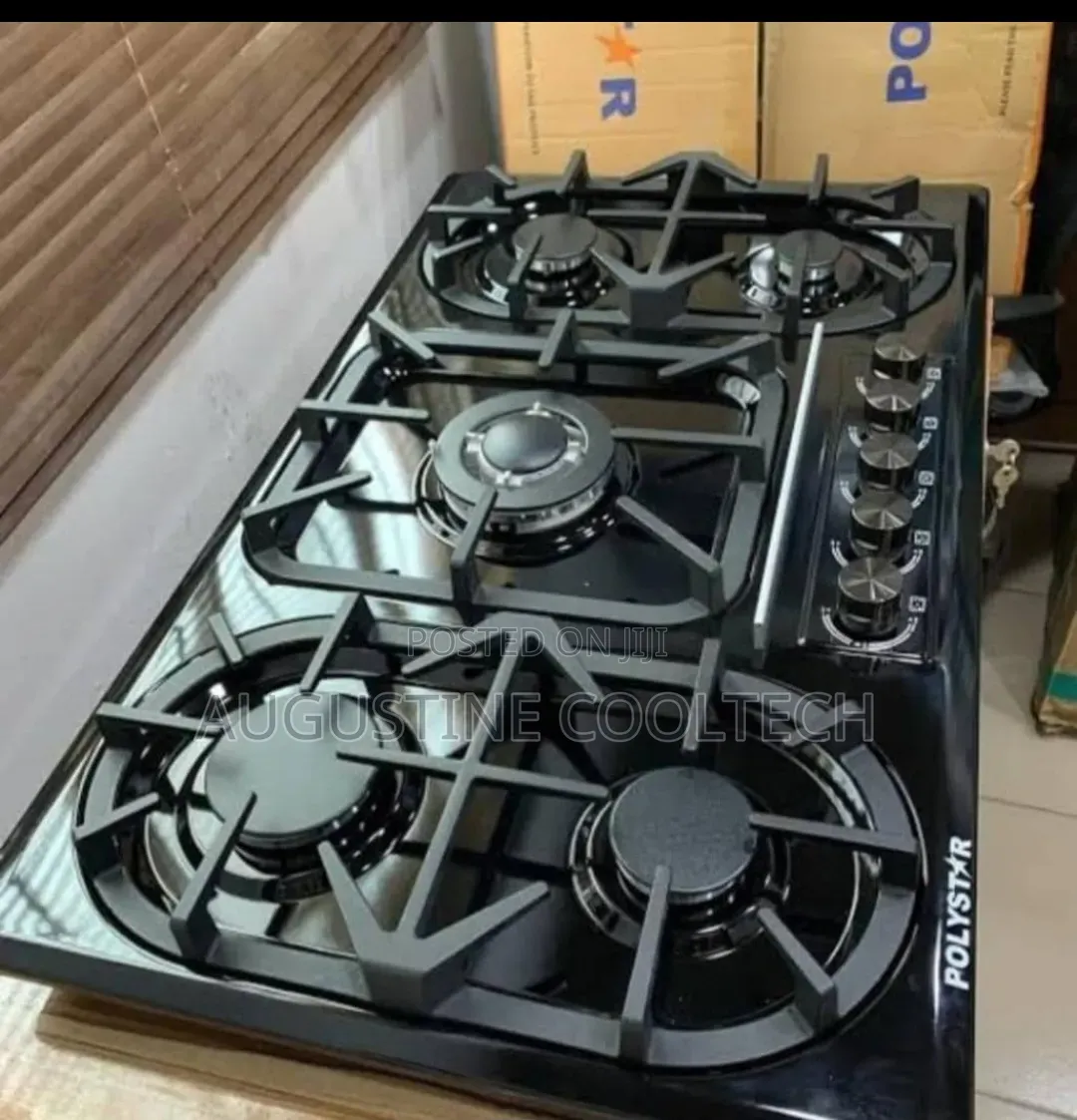 Brand New Polystar Inbuilt Gascooker 5burner Black Stainless