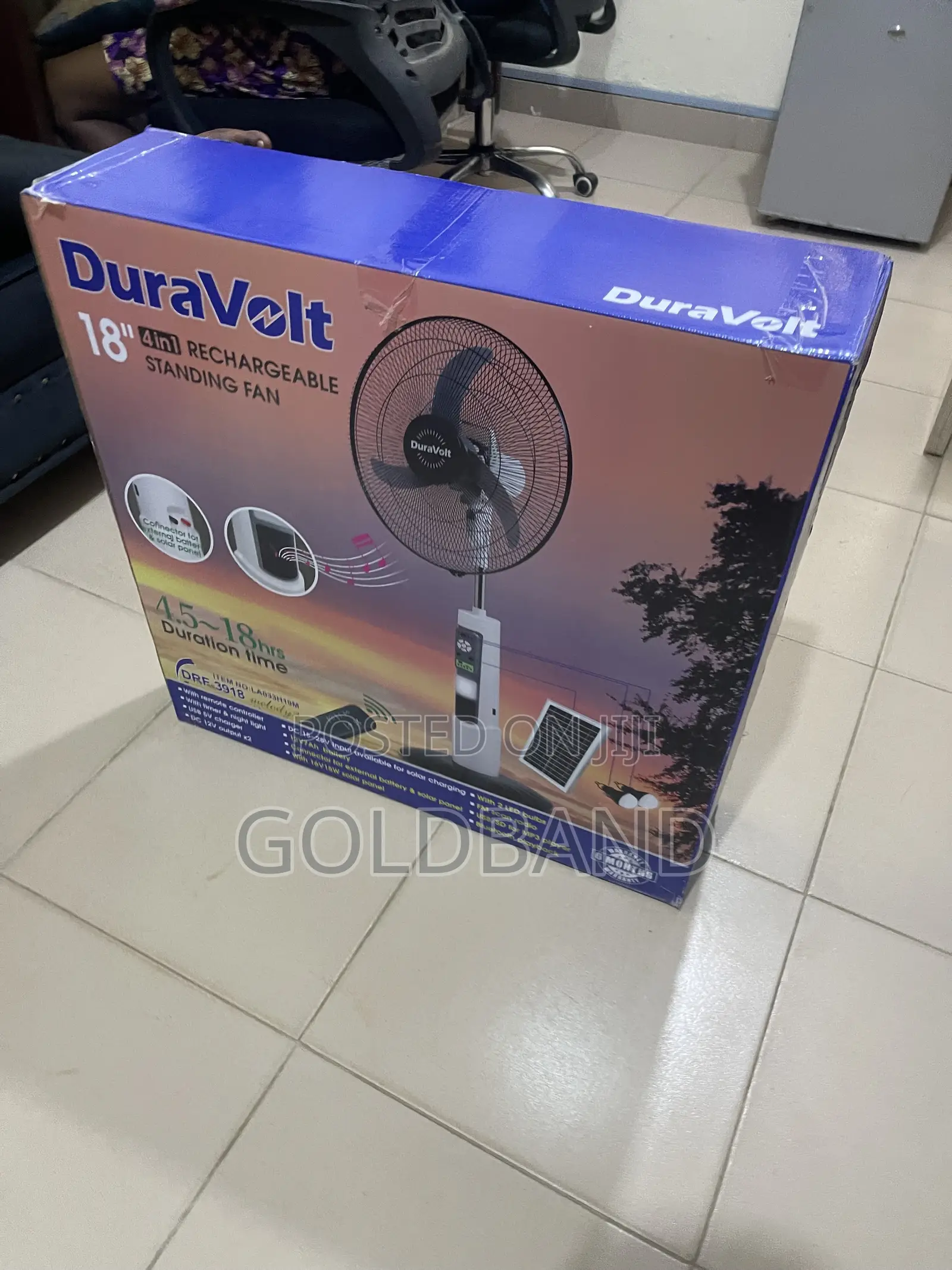 Duravolt 18 Inch Cordless Standing Fan
