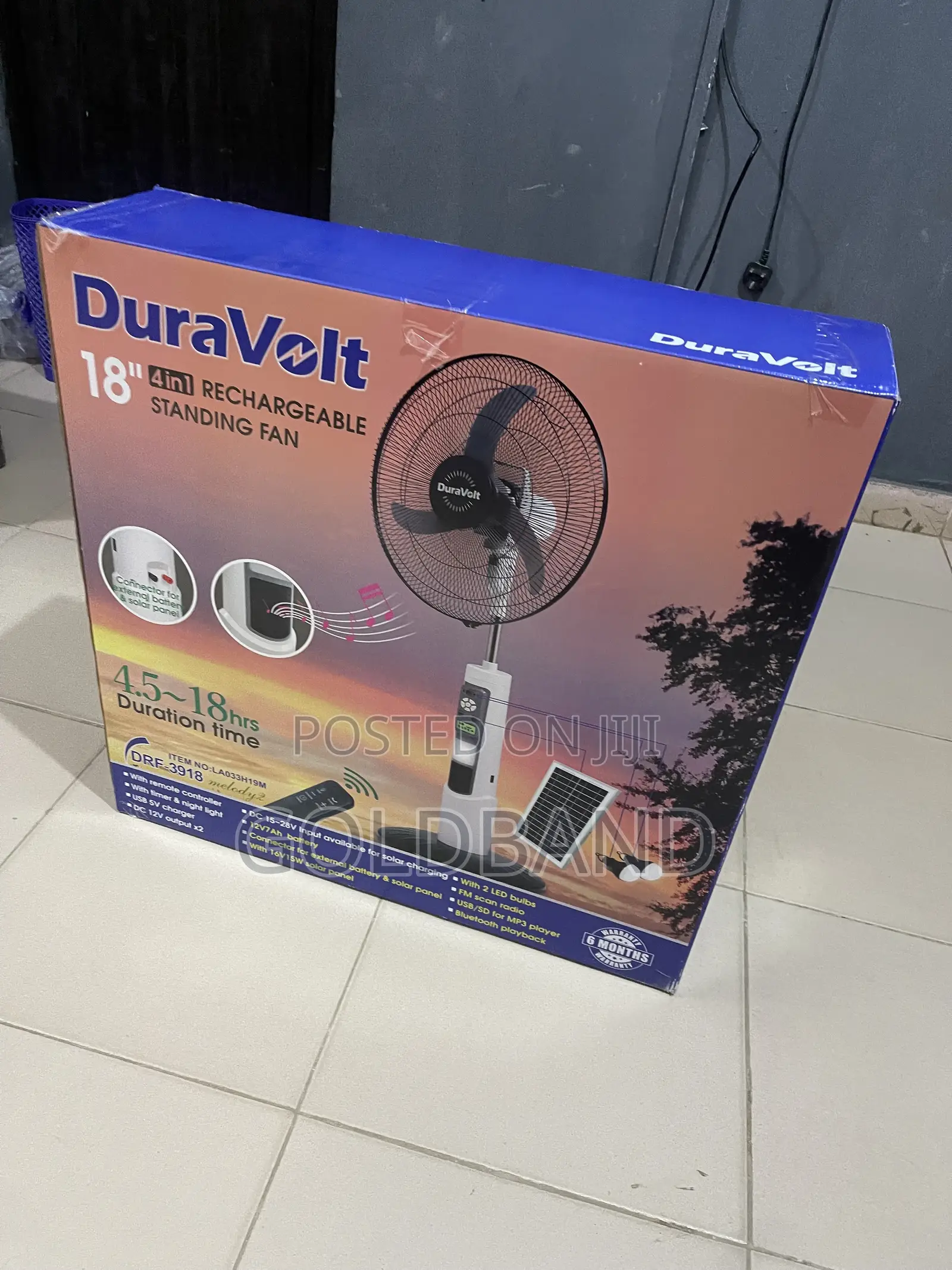 Duravolt 18 Inch Cordless Floor Fan