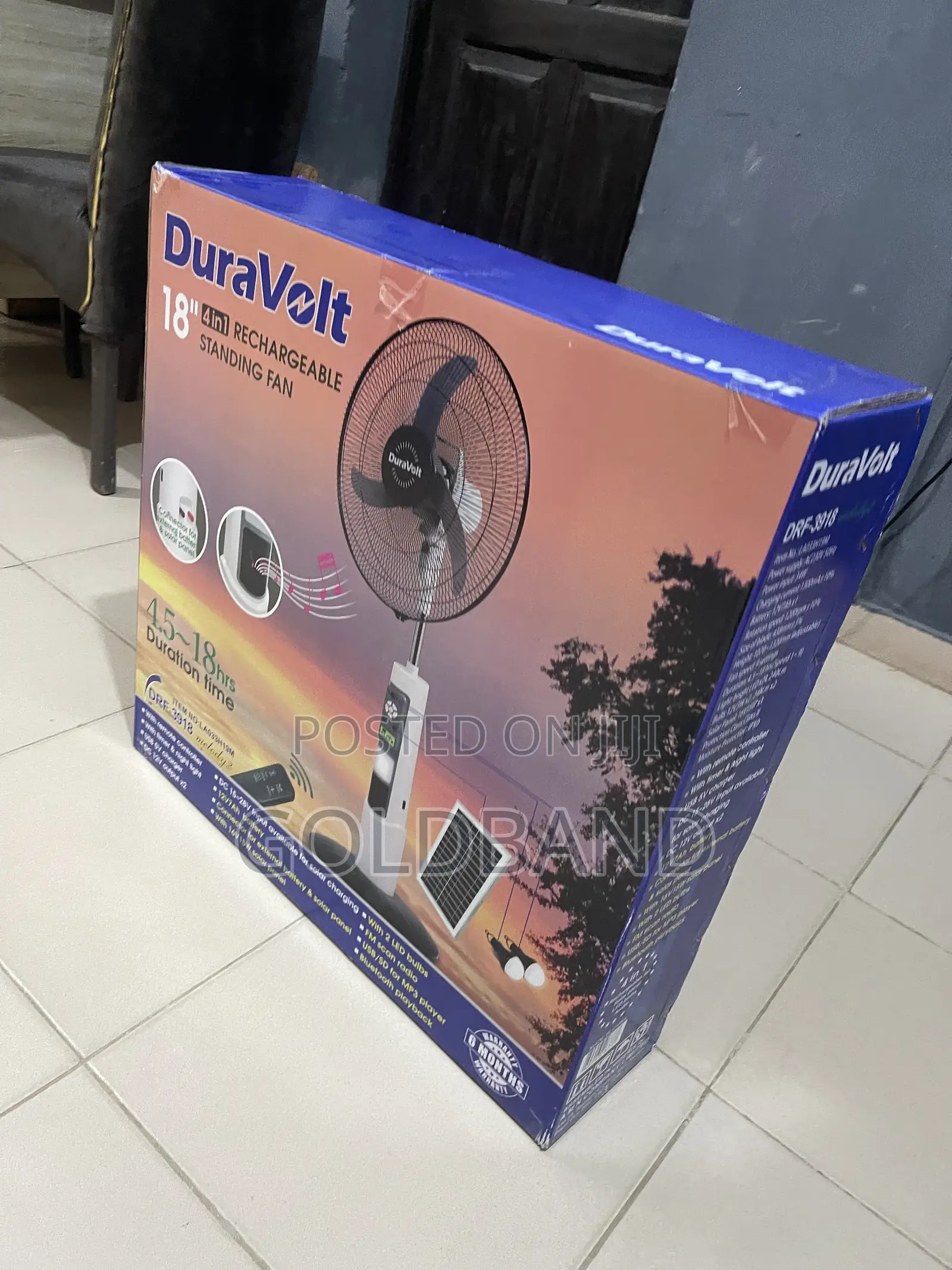 Duravolt 18 Inch Battery Standing Fan