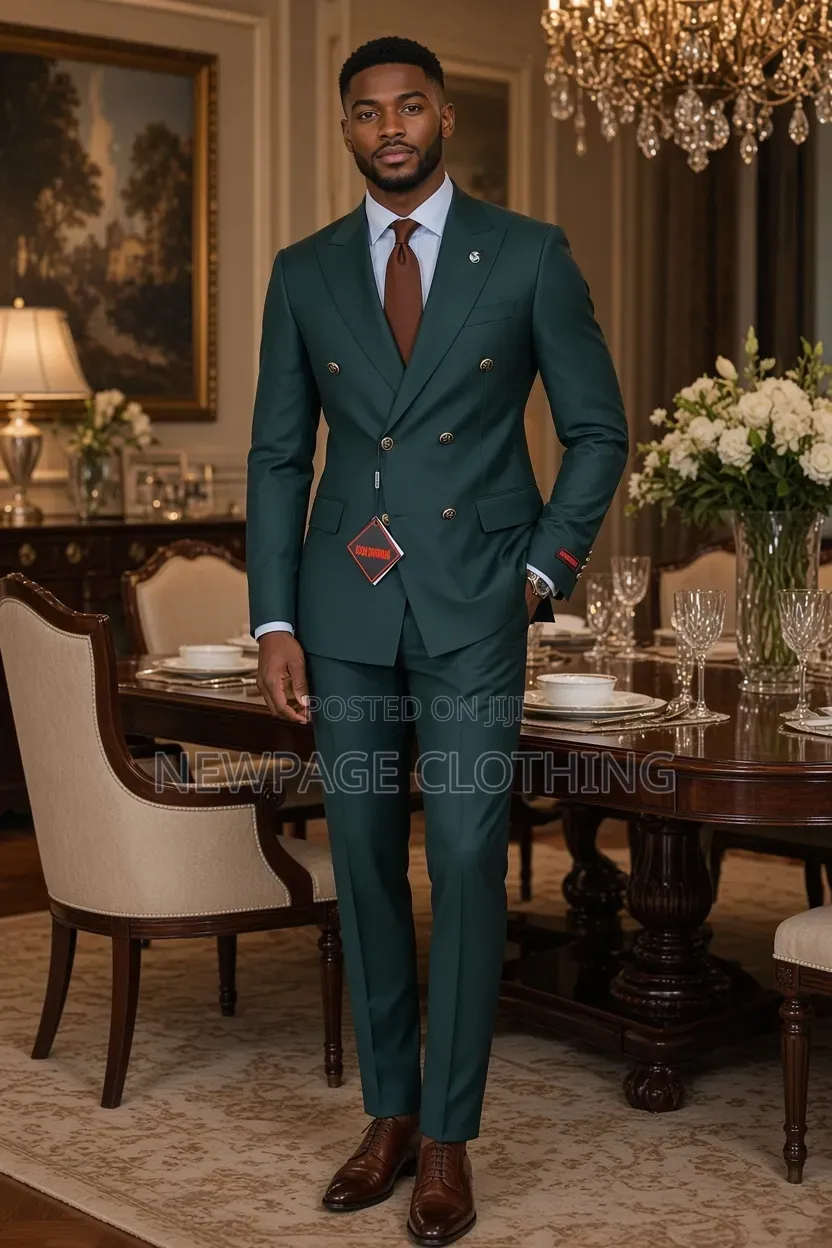 Not Every Suit Has to Be Black. Green Double-Breasted Blazer Now