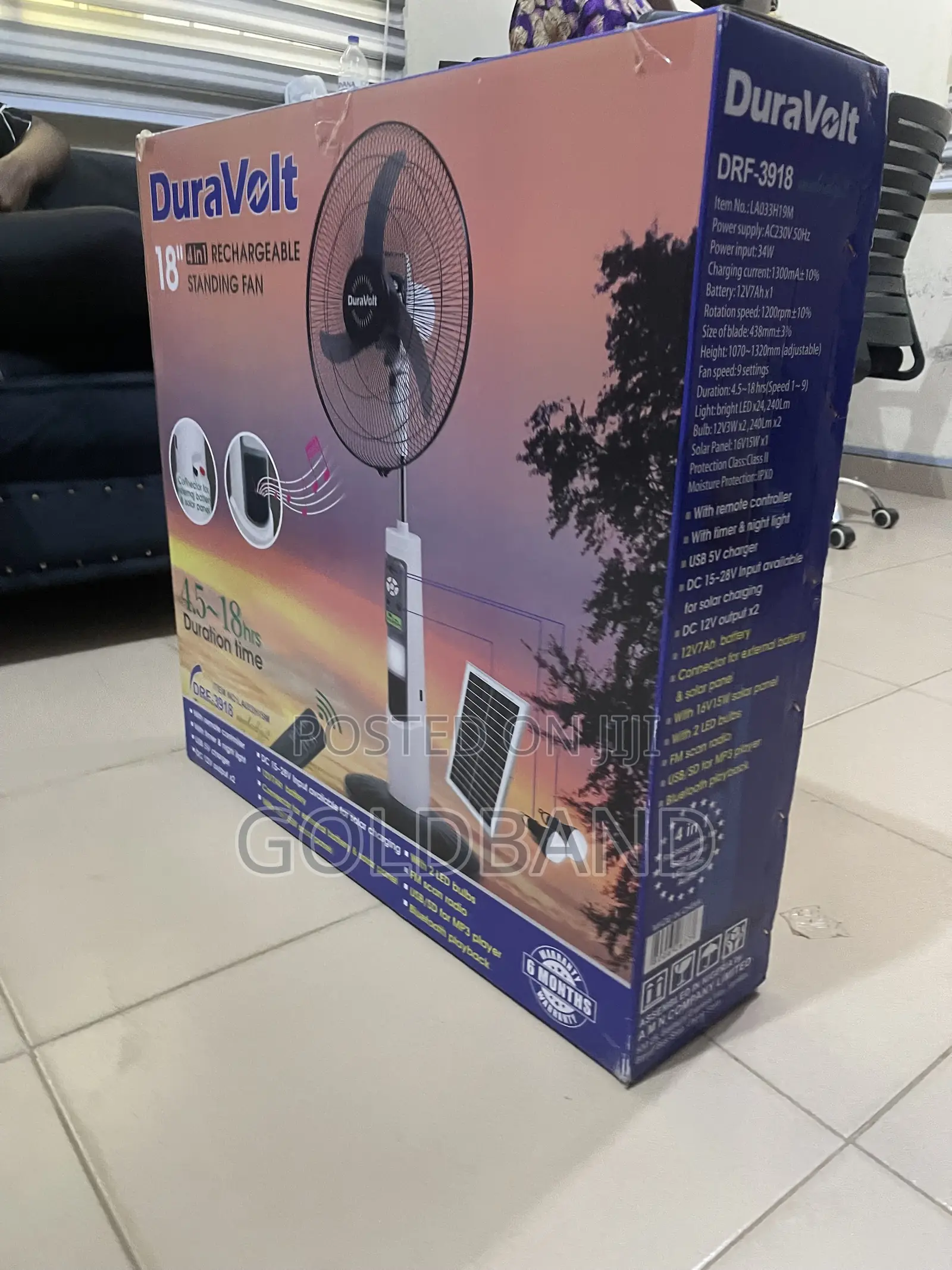 Duravolt 18 Inch Power Backup Fan