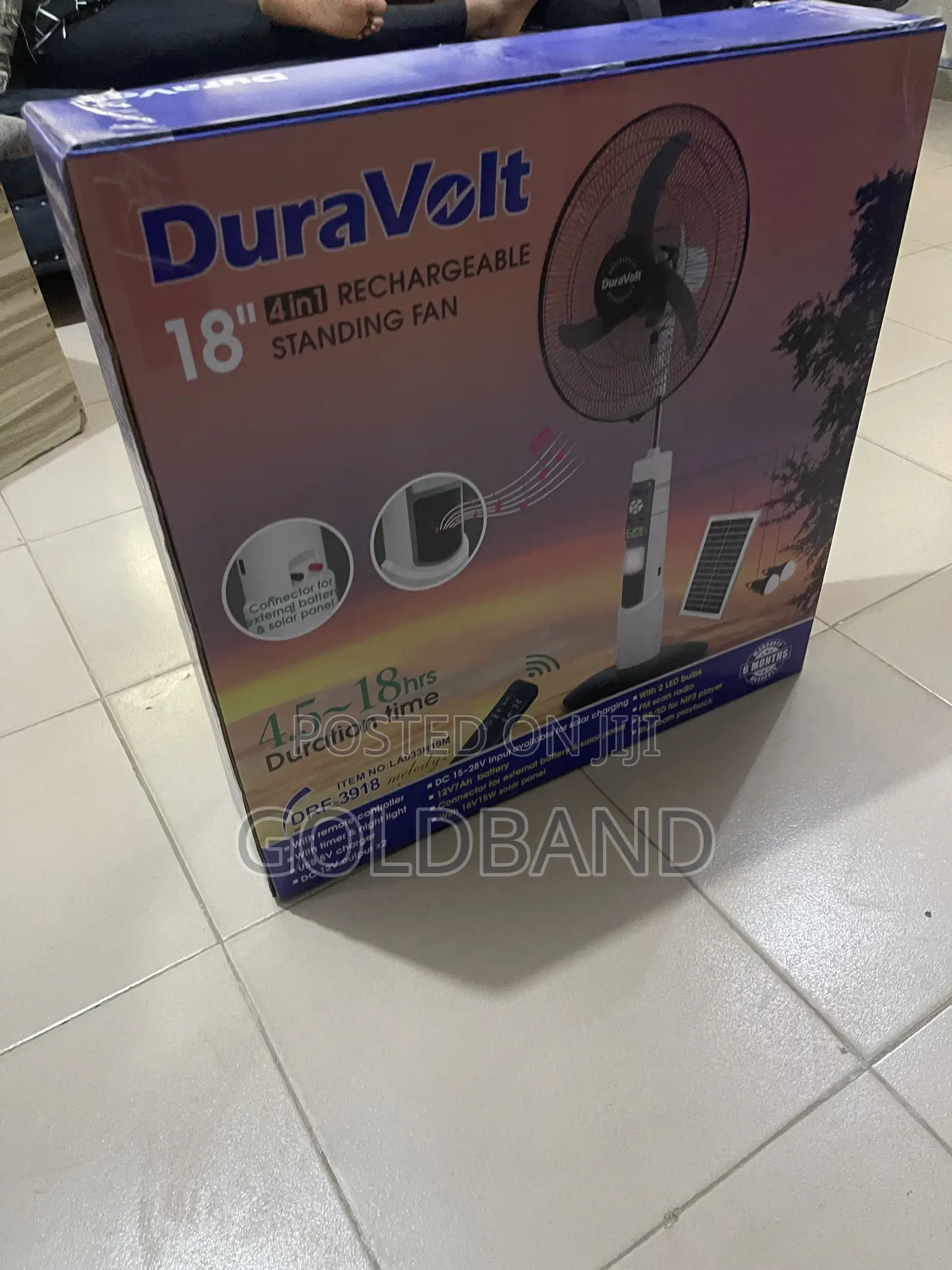 Duravolt 18" Portable Battery Fan