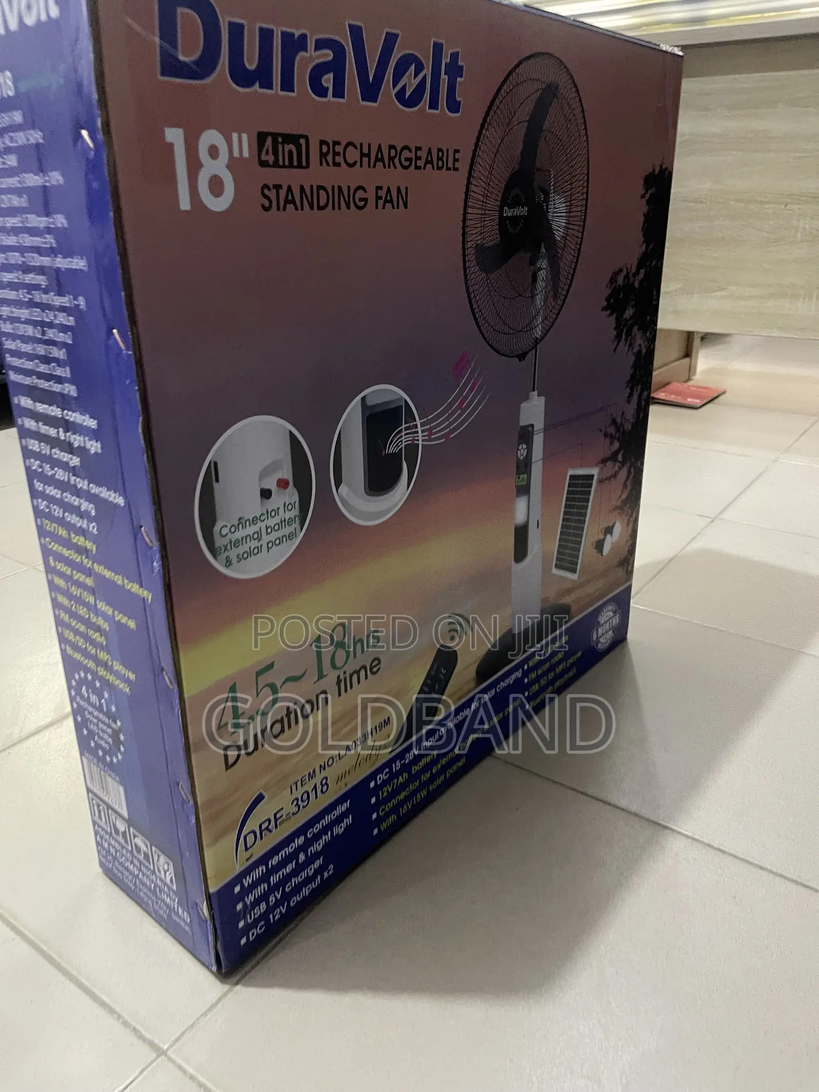 Duravolt 18" Cordless Electric Fan