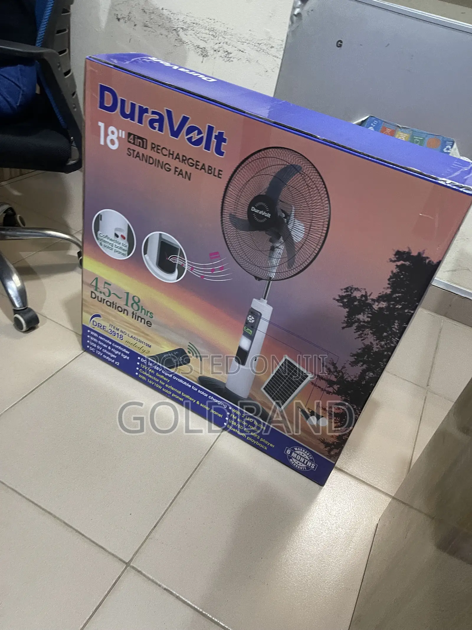 Duravolt 18" Cordless Home Standing Fan