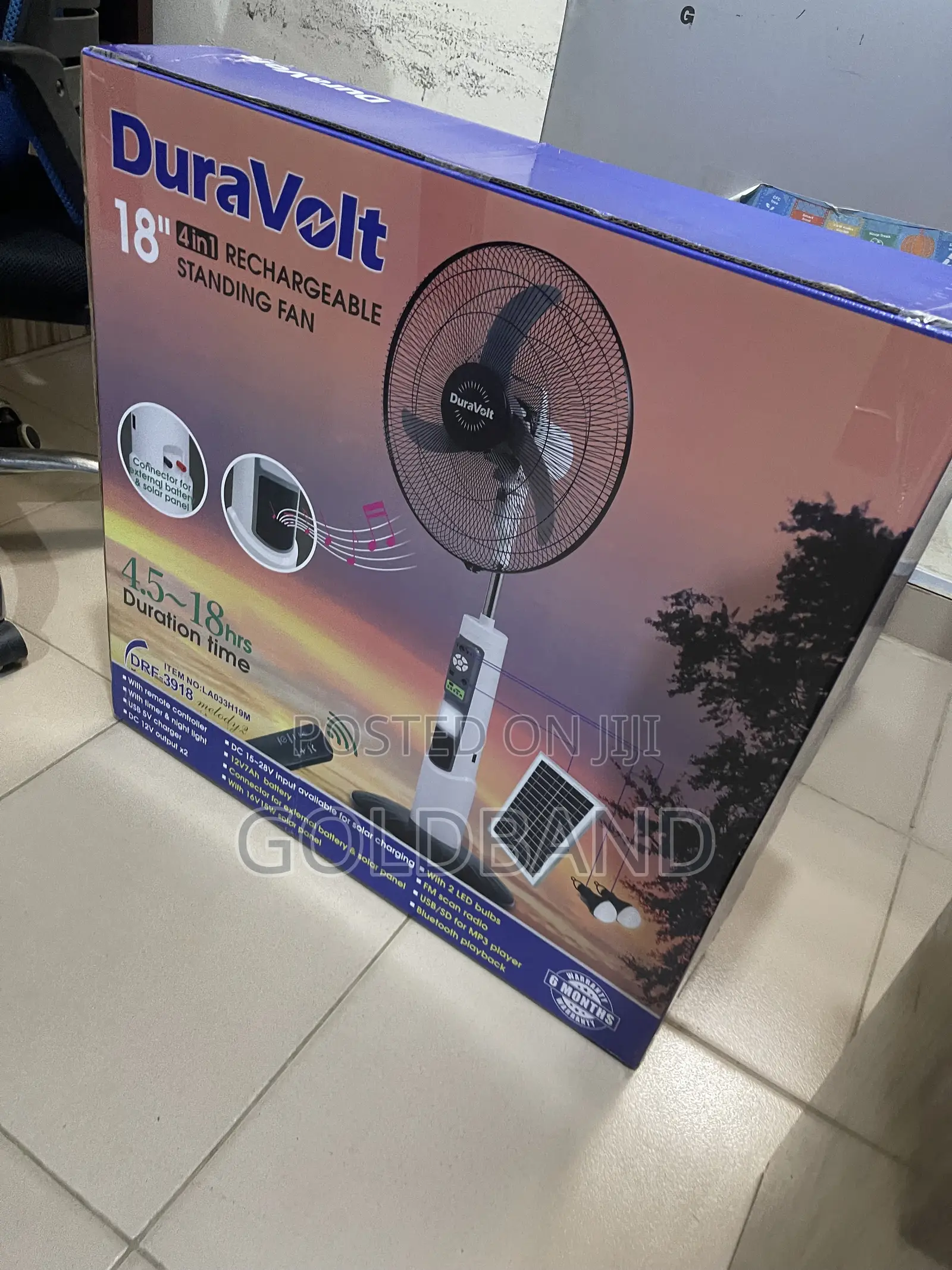 Duravolt 18" Cordless Home Standing Fan