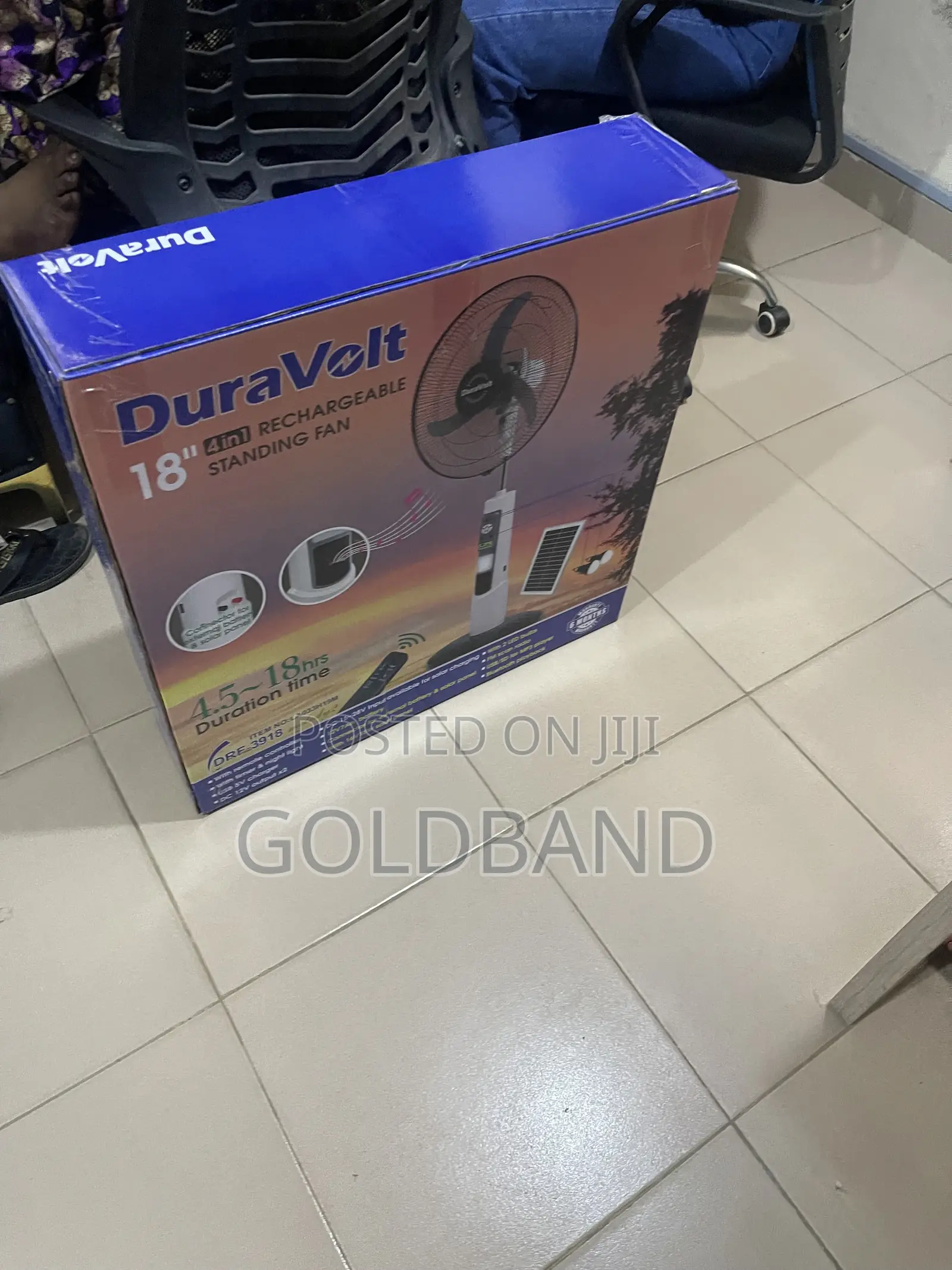 Duravolt 18 Inch Portable Cordless Fan