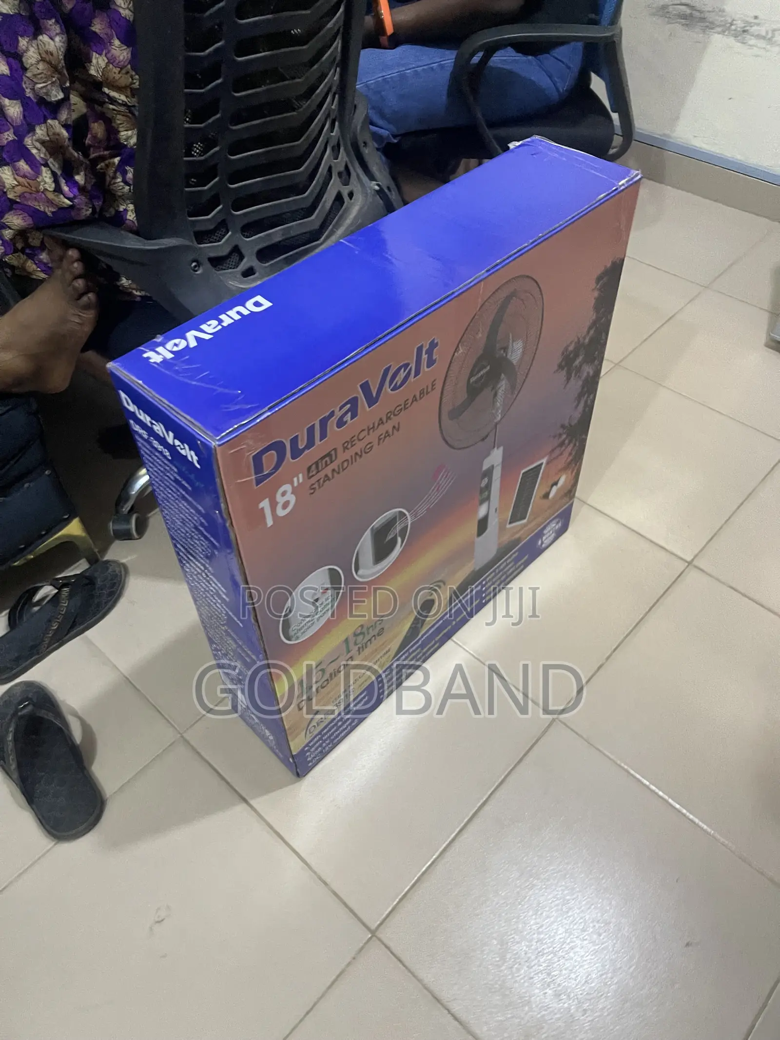 Duravolt 18" Rechargeable Pedestal Stand Fan