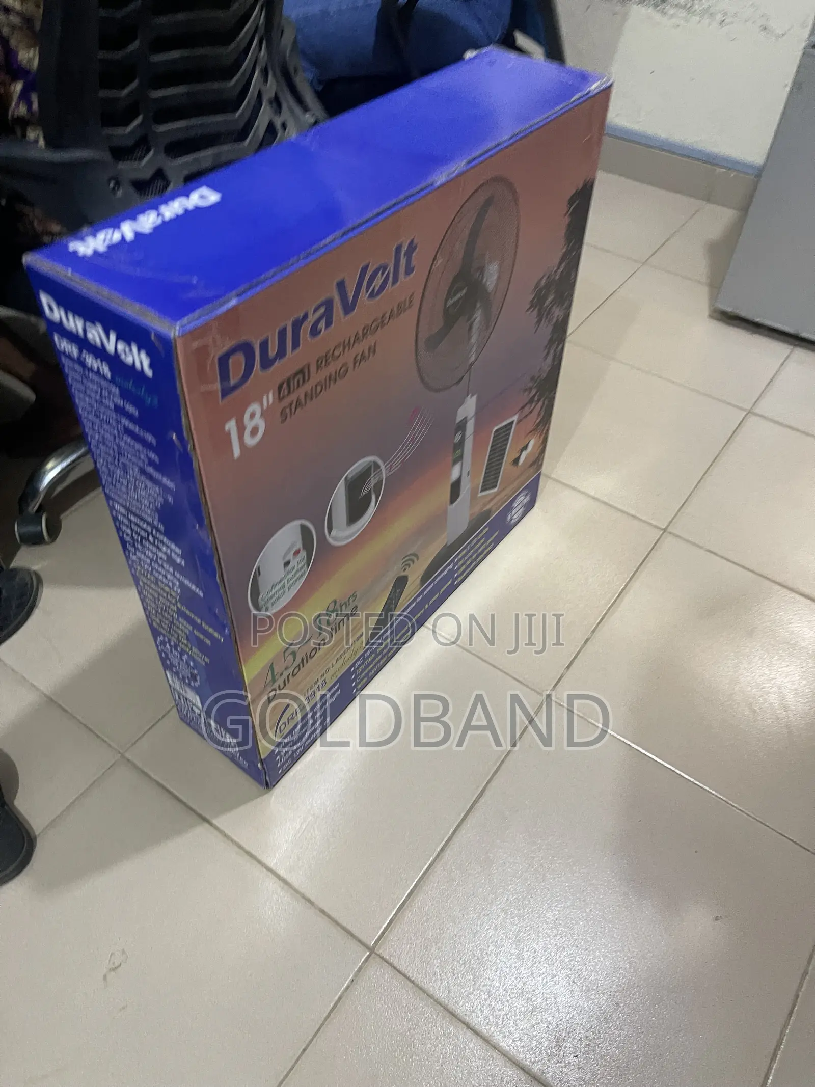 Duravolt 18" Rechargeable Pedestal Stand Fan